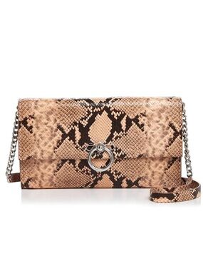 Rebecca Minkoff Jean Convertible Clutch in Rosewood Snake-Print Leather NWT